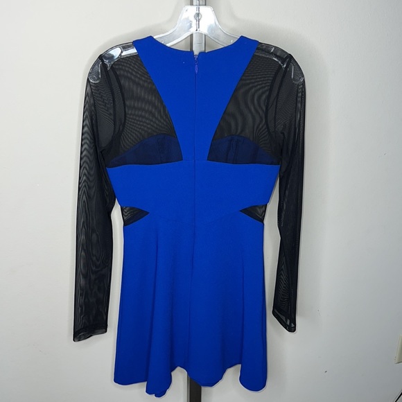 EUC BCBGENERATION Sweetheart Fit and Flare Skater dress mesh electric blue 4 - Picture 2 of 7